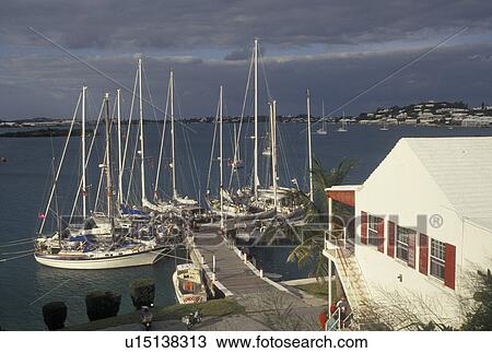 Bermuda, St. George's Parish, St. George's Marina on St. George's Harbor in St George in Bermuda View Large Photo Image Stock Image - Bermuda, St. George's Parish, St. George's Marina on St. George's Harbor in St George in Bermuda . Fotosearch