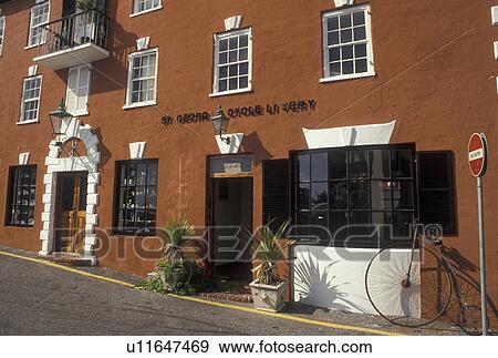 Stock Photo -  Bermuda, St. George's Parish, St. George's Cycle Livery in St George in Bermuda., . Fotosearch