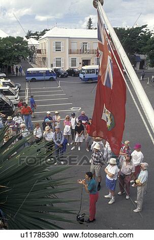 Bermuda, St. George's Parish, Interpretive talk of historical St George in King's Square in St George in Bermuda., View Large Photo Image Stock Image - Bermuda, St. George's Parish, Interpretive talk of historical St George in King's Square in St George in Bermuda., . Fotosearch