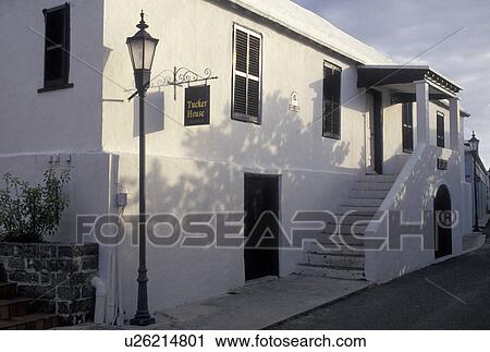 Bermuda, St. George's Parish, Tucker House Museum along Water Street in St George in Bermuda., View Large Photo Image Stock Image - Bermuda, St. George's Parish, Tucker House Museum along Water Street in St George in Bermuda., . Fotosearch