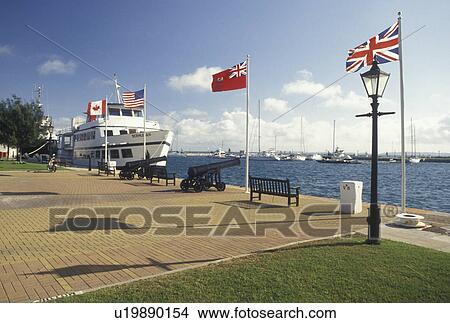 Bermuda, The West End, Sandy's Parish, Waterfront at the Royal Naval Dockyard at the end of Ireland Island in Sandy's Parish in Bermuda. View Large Photo Image Picture - Bermuda, The West End, Sandy's Parish, Waterfront at the Royal Naval Dockyard at the end of Ireland Island in Sandy's Parish in Bermuda. . Fotosearch