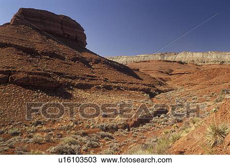 Stock Image -  Bighorn Canyon National Recreation Area, WY, Wyoming, Red rock formation near Horseshoe Bend in Bighorn Canyon Nat'l Recreation Area in Wyoming.. Fotosearch