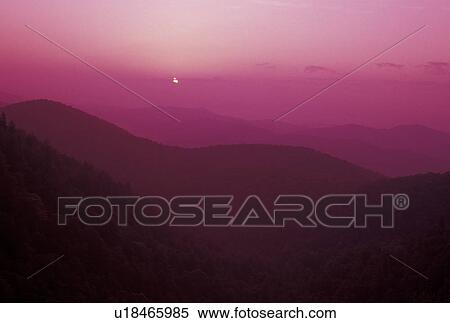 Blue Ridge Parkway, sunrise, mountains, NC, Pisgah National Forest, North Carolina, Scenic view of the mountains at sunrise from the Blue Ridge Pkwy. in North Carolina. View Large Photo Image Stock Photography - Blue Ridge Parkway, sunrise, mountains, NC, Pisgah National Forest, North Carolina, Scenic view of the mountains at sunrise from the Blue Ridge Pkwy. in North Carolina.. Fotosearch