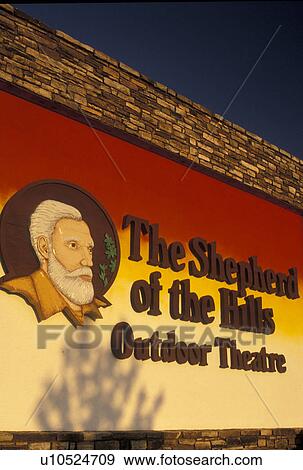 Branson, MO, Missouri, Entrance sign to The Shepherd of the Hills Outdoor Theatre in Branson. View Large Photo Image Stock Photo - Branson, MO, Missouri, Entrance sign to The Shepherd of the Hills Outdoor Theatre in Branson.. Fotosearch