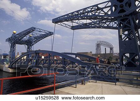 bridge, Duluth, MN, Minnesota, Minnesota Slip Bridge, a pedestrian drawbridge, on Duluth Harbor waterfront in Duluth. View Large Photo Image Stock Photo - bridge, Duluth, MN, Minnesota, Minnesota Slip Bridge, a pedestrian drawbridge, on Duluth Harbor waterfront in Duluth.. Fotosearch