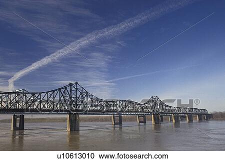 Stock Image -  bridge, Mississippi River, Vicksburg, Mississippi, MS, I-20 bridge crossed over the Mississippi River in Vicksburg.. Fotosearch