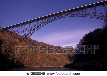 bridge, New River Gorge, WV, West Virginia, New River Gorge Bridge, the world's longest steel-arch span bridge, crosses the New River at the New River Gorge National River in Fayetteville in autumn. View Large Photo Image Stock Photography - bridge, New River Gorge, WV, West Virginia, New River Gorge Bridge, the world's longest steel-arch span bridge, crosses the New River at the New River Gorge National River in Fayetteville in autumn.. Fotosearch
