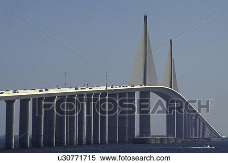 bridge, Sunshine Skyway, Tampa Bay, FL, St. Petersburg, Florida, Sunshine Skyway, I-275, crosses lower Tampa Bay in Saint Petersburg. View Large Photo Image Stock Photography - bridge, Sunshine Skyway, Tampa Bay, FL, St. Petersburg, Florida, Sunshine Skyway, I-275, crosses lower Tampa Bay in Saint Petersburg.. Fotosearch