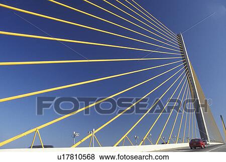 bridge, Tampa Bay, FL, St. Petersburg, Florida, Sunshine Skyway, I-275, crosses lower Tampa Bay in Saint Petersburg. View Large Photo Image Stock Photo - bridge, Tampa Bay, FL, St. Petersburg, Florida, Sunshine Skyway, I-275, crosses lower Tampa Bay in Saint Petersburg.. Fotosearch