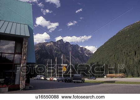 Stock Photo -  Canada, British Columbia, Canadian Rockies, Rogers Pass on the Trans-Canadian Highway in Glacier National Park in British Columbia.. Fotosearch