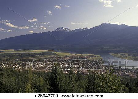 Canada, British Columbia, Canadian Rockies, Scenic view of Revelstroke at the western end of Rogers Pass in British Columbia. View Large Photo Image Stock Photo - Canada, British Columbia, Canadian Rockies, Scenic view of Revelstroke at the western end of Rogers Pass in British Columbia.. Fotosearch
