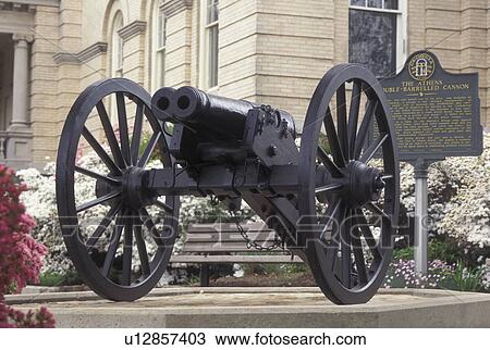 cannon, Athens, GA, Georgia, Double barrelled cannon surrounded by azaleas outside City Hall in Athens in the spring. View Large Photo Image Stock Image - cannon, Athens, GA, Georgia, Double barrelled cannon surrounded by azaleas outside City Hall in Athens in the spring.. Fotosearch