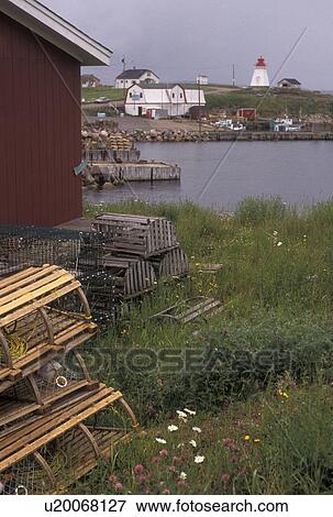 Stock Photo -  Cape Breton, Cabot Trail, Nova Scotia, NS, Canada, Atlantic Ocean, Scenic view of Neil's Harbor on Cape Breton Island on in Nova Scotia. . Fotosearch