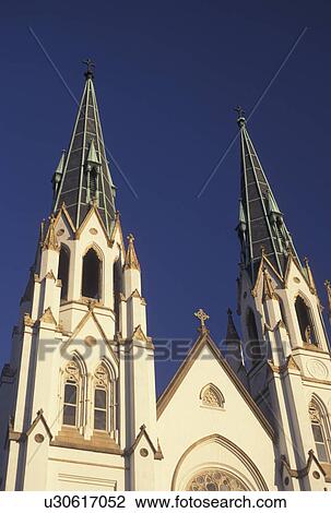 cathedral, church, Savannah, GA, Georgia, The Cathedral of St. John the Baptist in Savannah. View Large Photo Image Stock Image - cathedral, church, Savannah, GA, Georgia, The Cathedral of St. John the Baptist in Savannah. . Fotosearch