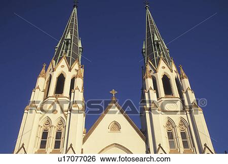 cathedral, church, Savannah, GA, Georgia, The Cathedral of St. John the Baptist in Savannah. View Large Photo Image Stock Photograph - cathedral, church, Savannah, GA, Georgia, The Cathedral of St. John the Baptist in Savannah. . Fotosearch