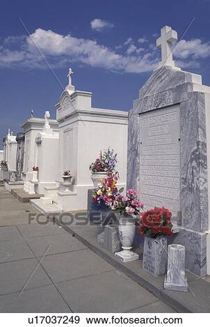cemetery, LA, Louisiana, New Orleans, Graves built above ground at Metairie Cemetery View Large Photo Image Stock Photo - cemetery, LA, Louisiana, New Orleans, Graves built above ground at Metairie Cemetery . Fotosearch