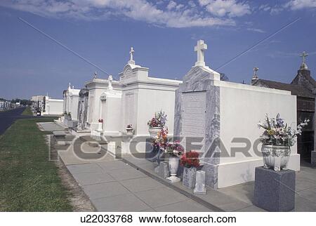 cemetery, LA, Louisiana, New Orleans, Graves built above ground at Metairie Cemetery View Large Photo Image Stock Photo - cemetery, LA, Louisiana, New Orleans, Graves built above ground at Metairie Cemetery . Fotosearch