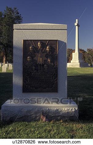 Stock Photograph -  Challenger Memorial, Space Shuttle, Arlington National Cemetery, VA, Arlington, Virginia, The Space Shuttle and Challenger Memorial at the Arlington Nat'l Cemetery.. Fotosearch