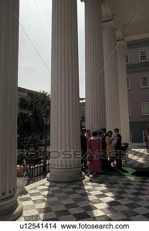 Picture -  Charleston, South Carolina, SC, Easter service at Hibernian Society Hall in downtown Charleston in the spring.. Fotosearch