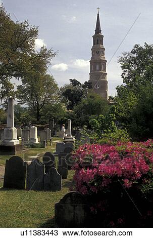Charleston, South Carolina, SC, St. Philip's Episcopal Church and cemetery in downtown Charleston in the spring. View Large Photo Image Stock Image - Charleston, South Carolina, SC, St. Philip's Episcopal Church and cemetery in downtown Charleston in the spring.. Fotosearch