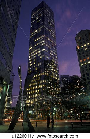 Stock Photo -  Charlotte, NC, North Carolina, High rise buildings in downtown Charlotte in the evening.. Fotosearch
