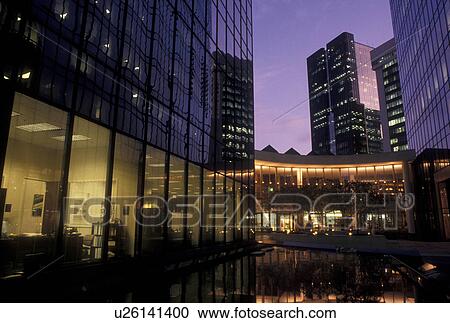 Stock Image -  Charlotte, NC, North Carolina, Buildings in downtown Charlotte in the evening.. Fotosearch