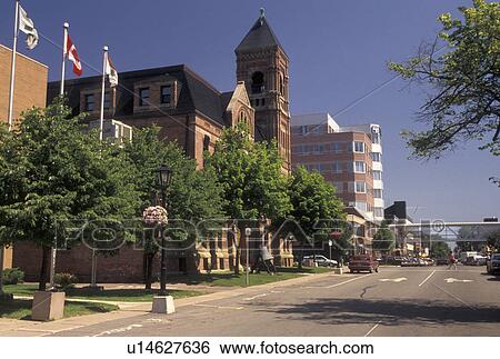 Stock Photograph -  Charlottetown, P. E. I. Prince Edward Island, Canada, City Hall in downtown Charlottetown on Prince Edward Island.. Fotosearch