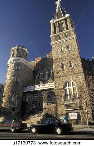 Stock Image -  church, Atlanta, Georgia, GA, Auburn Avenue, Sweet Auburn, Big Bethel African Episcopal Church in downtown Atlanta. . Fotosearch