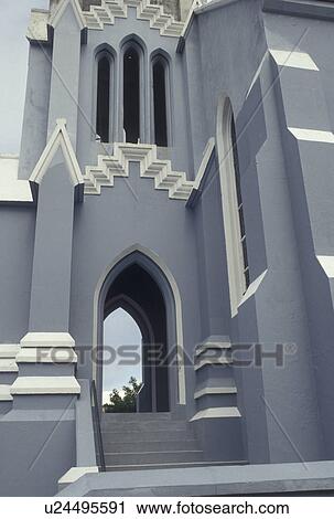 Stock Image -  church, Bermuda, Hamilton, St. Paul's African Methodist Episcopal Church in the town of Hamilton in Bermuda. . Fotosearch