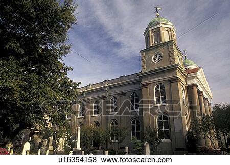 church, Charleston, South Carolina, SC, Church on Meeting Street in downtown Charleston in the spring. View Large Photo Image Stock Photo - church, Charleston, South Carolina, SC, Church on Meeting Street in downtown Charleston in the spring.. Fotosearch