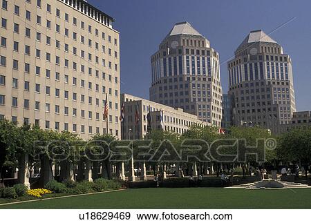 Stock Photo -  Cincinnati, OH, Ohio, Proctor and Gamble Buildings from park in downtown Cincinnati.. Fotosearch