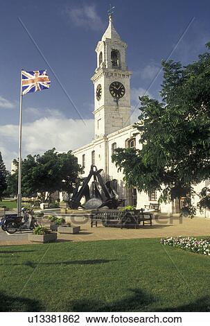 clock tower, Bermuda, The West End, Sandy's Parish, Clocktower at the Royal Naval Dockyard at the end of Ireland Island in Sandy's Parish in Bermuda. View Large Photo Image Stock Image - clock tower, Bermuda, The West End, Sandy's Parish, Clocktower at the Royal Naval Dockyard at the end of Ireland Island in Sandy's Parish in Bermuda. . Fotosearch