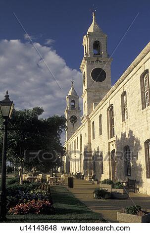 clock tower, Bermuda, The West End, Sandy's Parish, Clocktower at the Royal Naval Dockyard at the end of Ireland Island in Sandy's Parish in Bermuda. View Large Photo Image Stock Photo - clock tower, Bermuda, The West End, Sandy's Parish, Clocktower at the Royal Naval Dockyard at the end of Ireland Island in Sandy's Parish in Bermuda. . Fotosearch