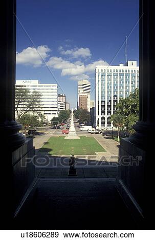 Stock Photo -  Columbia, SC, South Carolina, View of downtown Columbia from the State House.. Fotosearch