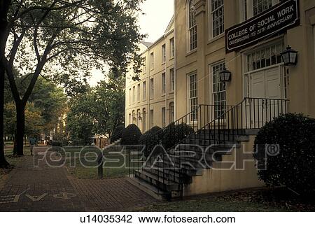 Stock Image -  Columbia, SC, university, USC, South Carolina, De Saussure College, college of social work, on the campus of the University of South Carolina in Columbia.. Fotosearch