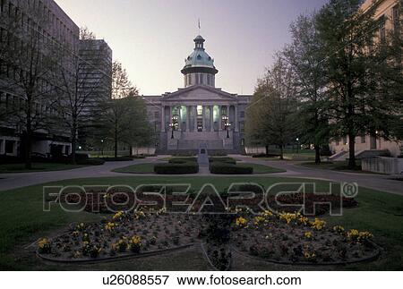 Columbia, State House, South Carolina, State Capitol, SC, The State House at sunset in the capital city of Columbia. View Large Photo Image Stock Photo - Columbia, State House, South Carolina, State Capitol, SC, The State House at sunset in the capital city of Columbia.. Fotosearch