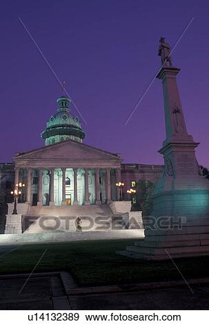 Columbia, State House, State Capitol, South Carolina, SC, The State House in the evening in the capital city of Columbia. View Large Photo Image Stock Photo - Columbia, State House, State Capitol, South Carolina, SC, The State House in the evening in the capital city of Columbia.. Fotosearch