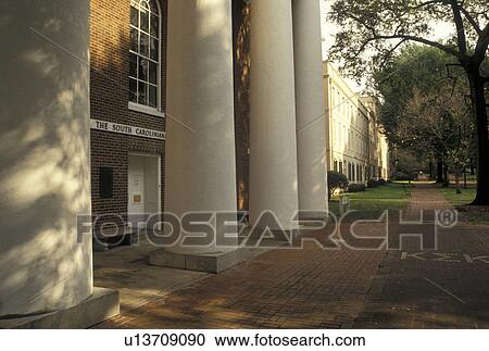 Stock Image -  column, University of South Carolina, Columbia, SC, USC, South Carolina, South Caroliniana Library on the campus of the University of South Carolina in Columbia.. Fotosearch