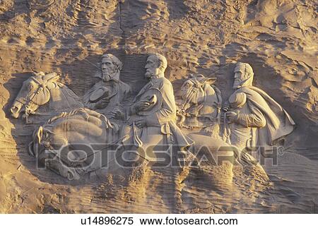Confederate Memorial Carving, Stone Mountain Park, Atlanta, GA, Georgia, The Confederate Memorial Carving of President Jefferson Davis, General Thomas Stonewall Jackson and General Robert E. Lee on Stone Mountain at Georgia's Stone Mountain Park in Atlan View Large Photo Image Stock Photography - Confederate Memorial Carving, Stone Mountain Park, Atlanta, GA, Georgia, The Confederate Memorial Carving of President Jefferson Davis, General Thomas Stonewall Jackson and General Robert E. Lee on Stone Mountain at Georgia's Stone Mountain Park in Atlan. Fotosearch