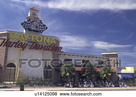 Stock Photo -  Daytona Beach, FL, Florida, Harley Davidson Building in Daytona Beach.. Fotosearch