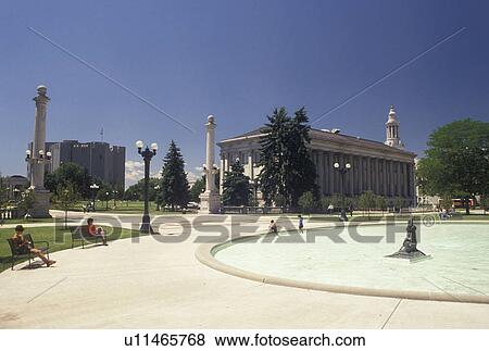 Denver, CO, Colorado, Fountain at Civic Center Park in downtown Denver. View Large Photo Image Stock Photo - Denver, CO, Colorado, Fountain at Civic Center Park in downtown Denver.. Fotosearch