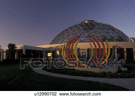 Stock Image -  Des Moines, IA, Iowa, The geodesic dome at Des Moines Botanical Center in Des Moines.. Fotosearch