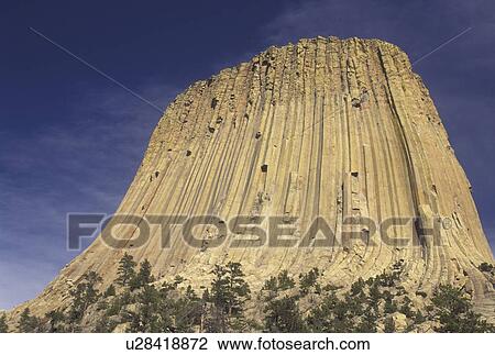 Stock Image -  Devils Tower, Devils Tower National Monument, WY, Wyoming, Devils Tower at Devils Tower Nat'l Monument in Wyoming.. Fotosearch