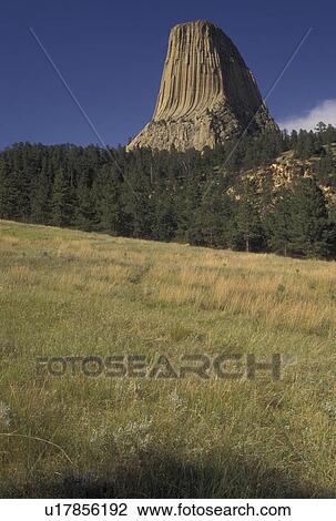 Devils Tower National Monument, WY, Wyoming, Scenic view of Devils Tower at Devils Tower Nat'l Monument in Wyoming. View Large Photo Image Stock Image - Devils Tower National Monument, WY, Wyoming, Scenic view of Devils Tower at Devils Tower Nat'l Monument in Wyoming.. Fotosearch