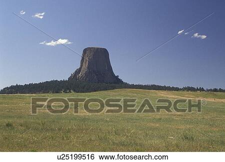 Devils Tower National Monument, WY, Wyoming, Scenic view of Devils Tower at Devils Tower Nat'l Monument in Wyoming. View Large Photo Image Stock Photograph -  Devils Tower National Monument, WY, Wyoming, Scenic view of Devils Tower at Devils Tower Nat'l Monument in Wyoming.. Fotosearch