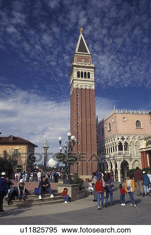 Stock Photography -  Disney World, Florida, FL, Italy, Orlando, Epcot, World Showcase, Lake Buena Vista, Italy presented at World Showcase at Epcot Center in Walt Disney World in Lake Buena Vista. . Fotosearch