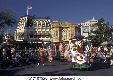 Disney World, Orlando, FL, Magic Kingdom, Lake Buena Vista, Florida, Crowds line Main Street U. S. A. for A Very Merry Christmas Parade during the Christmas holiday in the Magic Kingdom at Walt Disney World in Lake Buena Vista. View Large Photo Image Stock Photograph - Disney World, Orlando, FL, Magic Kingdom, Lake Buena Vista, Florida, Crowds line Main Street U. S. A. for A Very Merry Christmas Parade during the Christmas holiday in the Magic Kingdom at Walt Disney World in Lake Buena Vista.. Fotosearch
