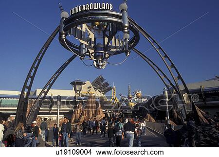 Picture -  Disney World, Orlando, FL, Tomorrowland, Lake Buena Vista, Florida, Tomorrowland in the Magic Kingdom at Walt Disney World in Lake Buena Vista. . Fotosearch