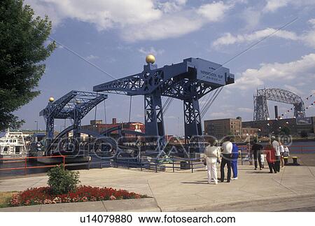 drawbridge, Duluth, MN, Minnesota, Lake Superior, Minnesota Slip Bridge, a pedestrian bridge, on Duluth Harbor in Duluth. View Large Photo Image Stock Image - drawbridge, Duluth, MN, Minnesota, Lake Superior, Minnesota Slip Bridge, a pedestrian bridge, on Duluth Harbor in Duluth.. Fotosearch