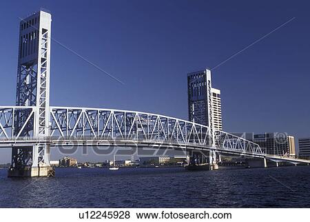 drawbridge, Jacksonville, FL, Florida, Main Street Bridge crosses the St. Johns River. View Large Photo Image Stock Photo - drawbridge, Jacksonville, FL, Florida, Main Street Bridge crosses the St. Johns River.. Fotosearch